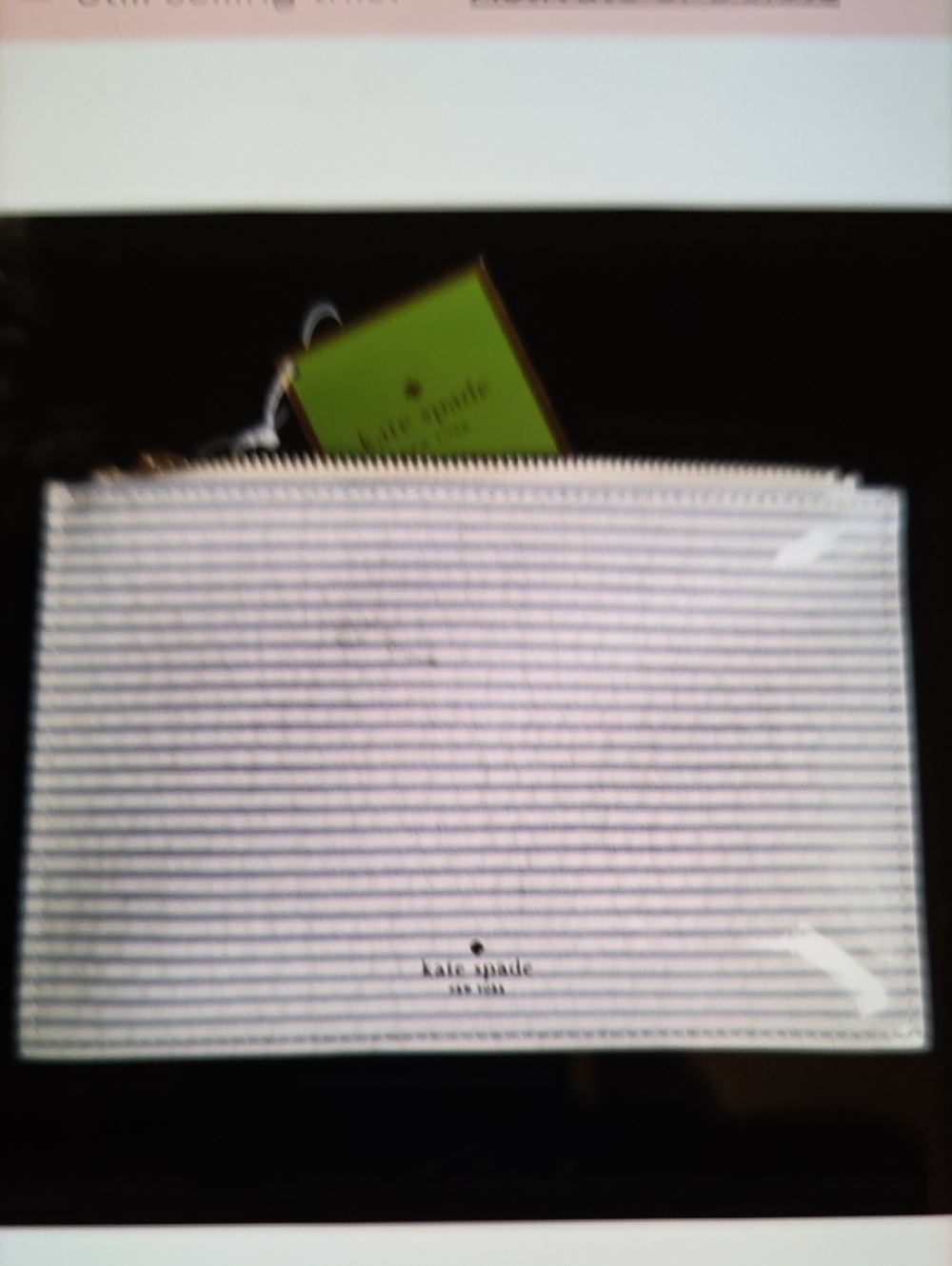 kate spade Black and White Striped Toiletry Pouch